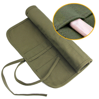 Τσάντα αποθήκευσης πινέλων από καμβά με ρολό, μεγάλη χωρητικότητα, φορητή, για 22 πινέλα, δυνατότητα εκτύπωσης λογότυπου