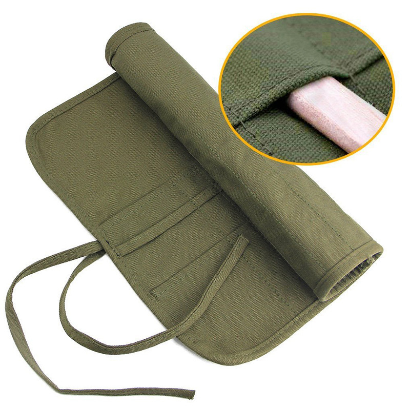 Vászonból készült roll-up ecsettartó táska, nagy kapacitású, hordozható, 22 ecsethez, logónyomás elérhető