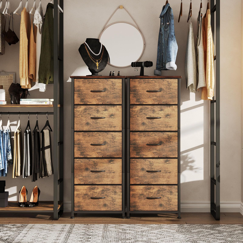 Шкаф за съхранение, пет чекмеджета, от нетъкан плат, WF0026, прост и модерен стил