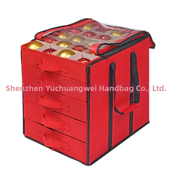 SN6608 Κουτί αποθήκευσης χριστουγεννιάτικων μπαλών, ύφασμα 600D Oxford, πτυσσόμενο, με καπάκι, με διχτυωτή εσωτερική διαμέριση, 45 L χωρητικότητα