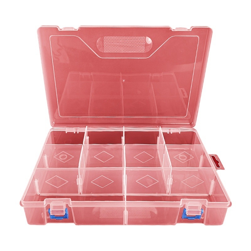 Μεγάλη αποθηκευτική θήκη με 10 διαμερίσματα, αφαιρούμενη, πολυλειτουργική, από PP πλαστικό, με καπάκι, για οργάνωση αυτοκόλλητων και καρτών