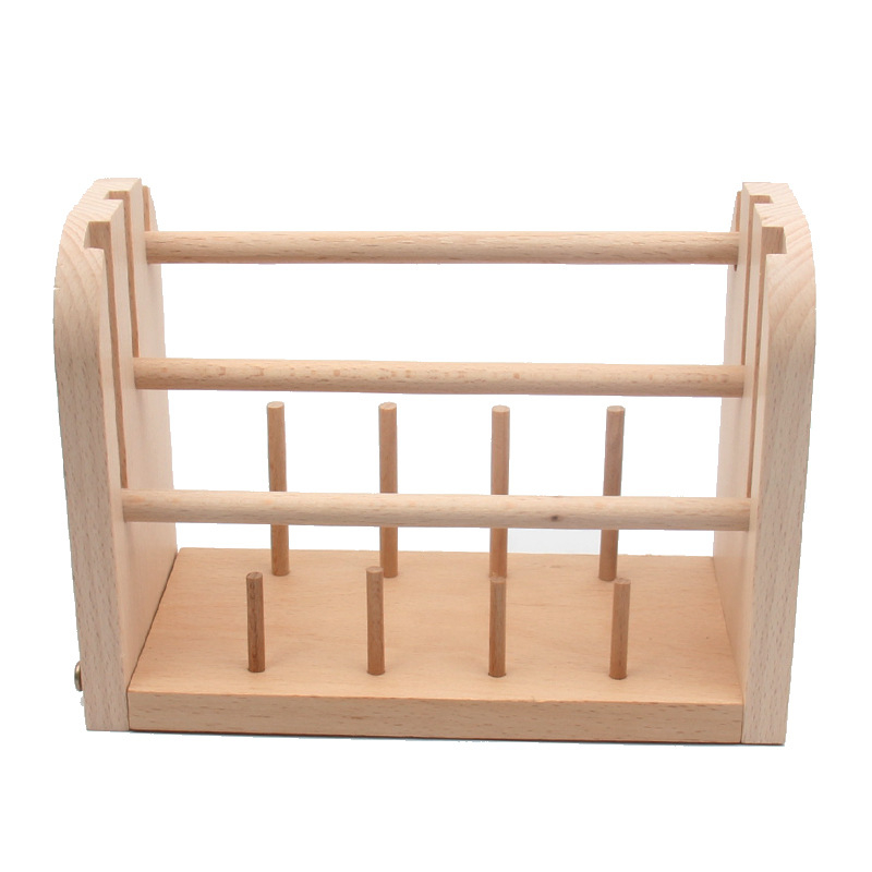 Дървена рамка за бобини за бродерия, 11-осова, DIY стил; Материал: бук; Тип плат: Друг CT