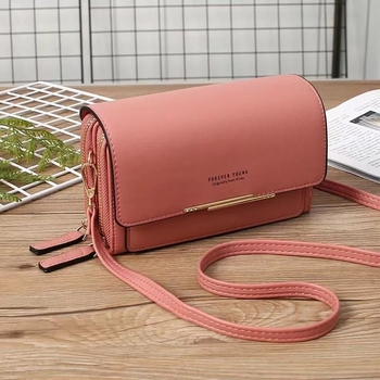 PU peňaženkový clutch 2 v 1 pre ženy, štvorcová taška, štýl Fresh and Sweet, jar 2024, každodenné použitie
