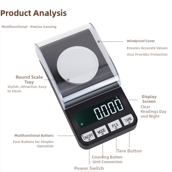 CX-188A juvelyrinių dirbinių elektroninės svarstyklės — tikslumas 0.001 g, matavimo diapazonas 0.005–100 g, elektroninės svarstyklės, maitinimas USB/AAA