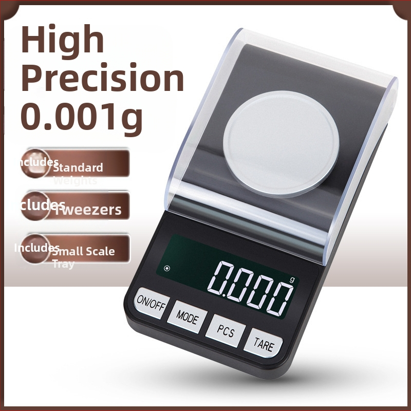 CX-188A juvelyrinių dirbinių elektroninės svarstyklės — tikslumas 0.001 g, matavimo diapazonas 0.005–100 g, elektroninės svarstyklės, maitinimas USB/AAA