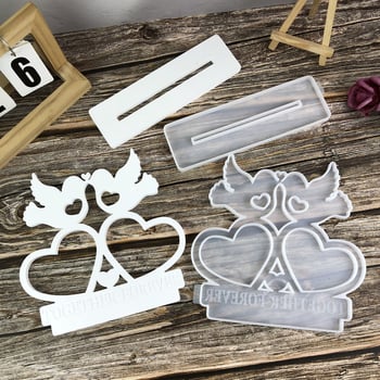 DIY szilikon süteményforma, szabálytalan alak, szív‑madár motívummal