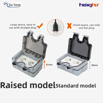 Lauko atsparus vandeniui Schuko dvigubas lizdas su jungikliu ir indikatoriaus lempute (ES standartas)