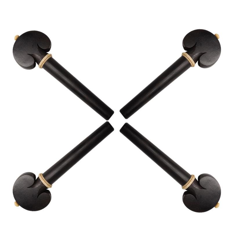 Juodmedžio čellui stygų kaiščiai, modelis CL-60, keturių dalių rinkinys, pakuotė plokštelės tipo