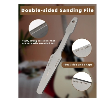 Διπλής όψεως Fret Crowning File, επαγγελματικό αρχείο από ατσάλι υψηλού άνθρακα με σετ βούρτσας καθαρισμού