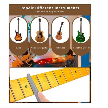 Διπλής όψεως Fret Crowning File, επαγγελματικό αρχείο από ατσάλι υψηλού άνθρακα με σετ βούρτσας καθαρισμού