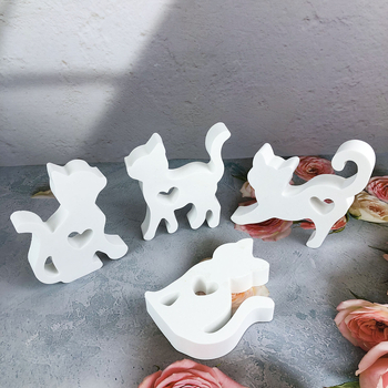 X0238 Σιλικόνη DIY Φόρμα για Κέικ — Γατάκι σε σχήμα καρδιάς, Ακανόνιστο σχήμα