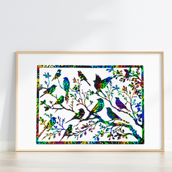 Φόρμα σιλικόνης για εποξική ρητίνη, διακόσμηση τοίχου με φύλλο και πουλί – ακανόνιστο σχήμα, ολογραφικός σχεδιασμός