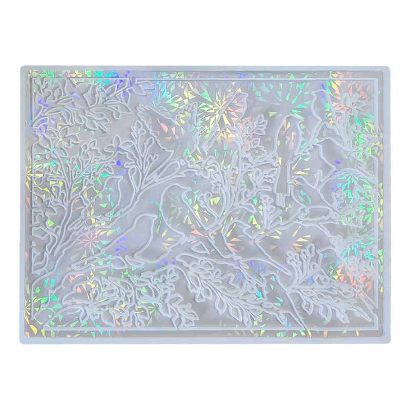 Silikoninė epoksidinės formos lapų ir paukščių sienų dekorui – netaisyklingos formos, holografinis dizainas