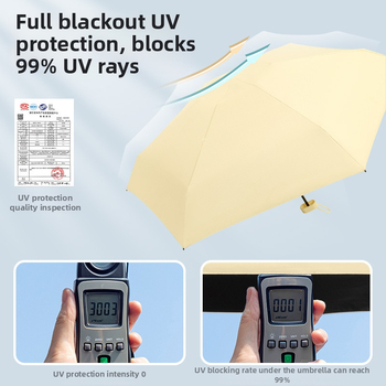Ομπρέλα κάψουλας για γυναίκες, με 6 ράβδους, ύφασμα 210T, UPF >40, χειροκίνητο άνοιγμα-κλείσιμο, βάρος 220 g