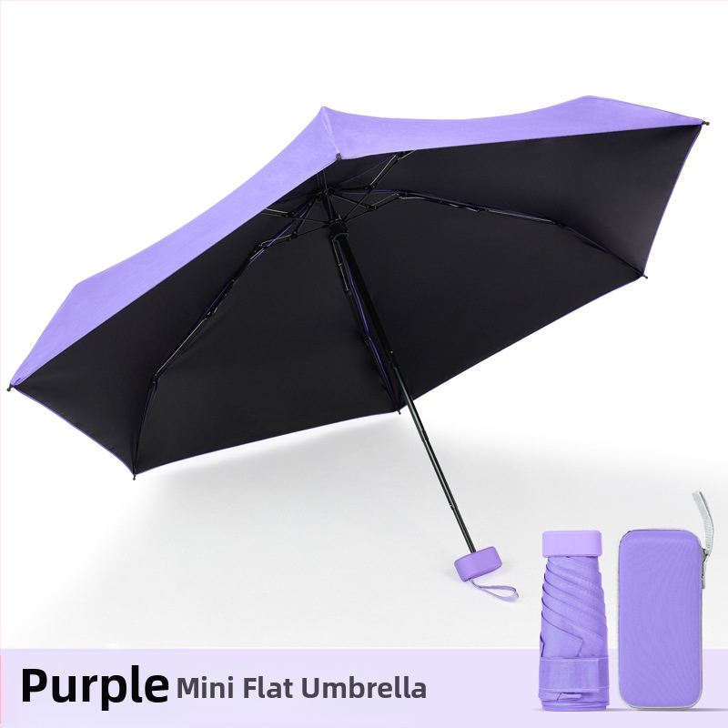 Kapsulinio tipo skėtis moterims, 6 rėmų, 210T audinys, UPF >40, rankinis atidarymas‑uždarymas, svoris 220 g