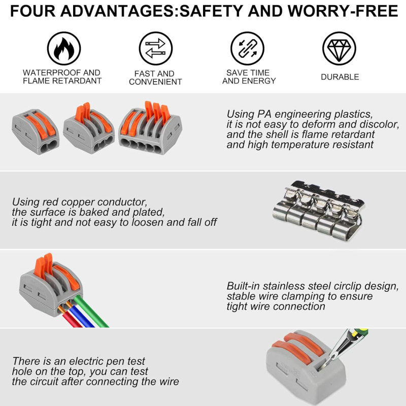 Weijie konektor, 1 pól, meďová izolácia, pre elektrikárov