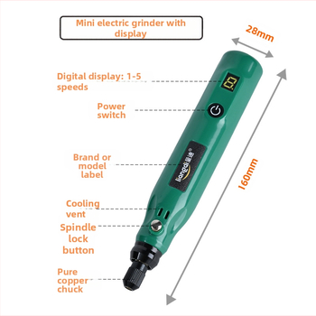 Ръчен електрически шлайф-полировач за нефрит и дърворезба — Quandi, презареждаема литиева батерия, полиране (Quandi; презареждаема литиева батерия; полиране)