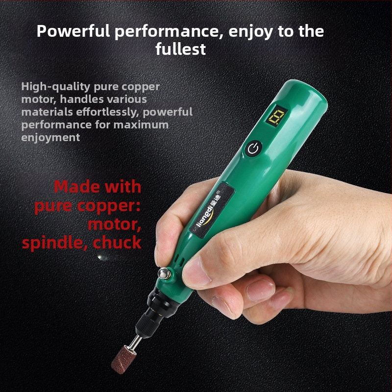 Ръчен електрически шлайф-полировач за нефрит и дърворезба — Quandi, презареждаема литиева батерия, полиране (Quandi; презареждаема литиева батерия; полиране)