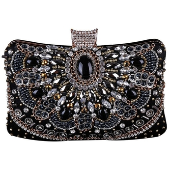 Банкетна дамска чанта от полиестер, малък квадратен силует, джоб за телефон, триизмерен външен дизайн, двойни дръжки за вечерни събития