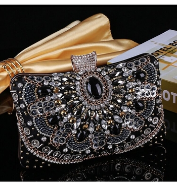 Банкетна дамска чанта от полиестер, малък квадратен силует, джоб за телефон, триизмерен външен дизайн, двойни дръжки за вечерни събития