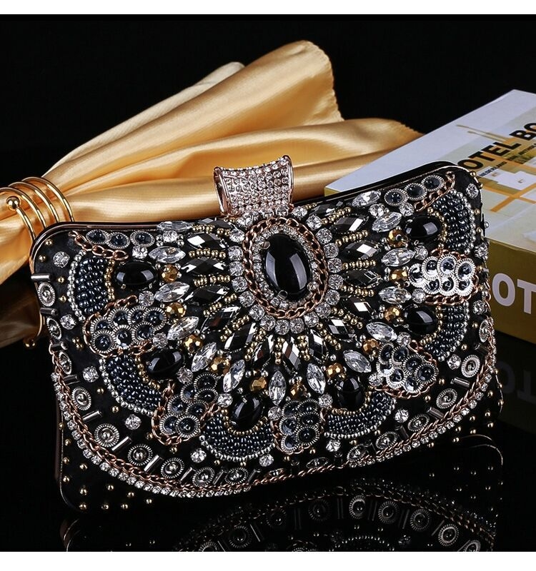 Банкетна дамска чанта от полиестер, малък квадратен силует, джоб за телефон, триизмерен външен дизайн, двойни дръжки за вечерни събития