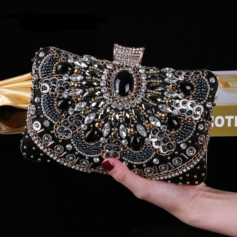 Банкетна дамска чанта от полиестер, малък квадратен силует, джоб за телефон, триизмерен външен дизайн, двойни дръжки за вечерни събития