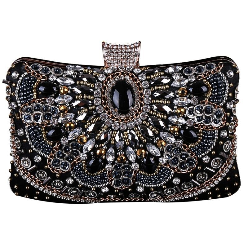 Банкетна дамска чанта от полиестер, малък квадратен силует, джоб за телефон, триизмерен външен дизайн, двойни дръжки за вечерни събития