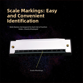 Χαρμονικά Blues με 10 τρύπες, σε τονικότητα C, μοντέλο BA10, υλικό των οπών ήχου: ρητίνη