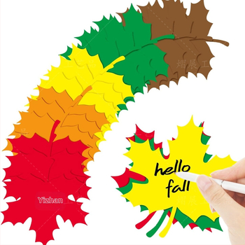 Поздравителна картичка с дизайн на кленов лист, хартия, печат, пасторален стил, за Деня на благодарността.