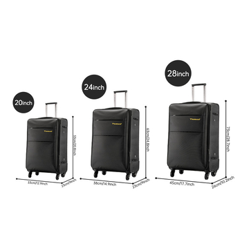 Σετ αποσκευών ταξιδιού 3 τεμαχίων με μεγάλη χωρητικότητα, ανθεκτικό ύφασμα Oxford, κλείσιμο με φερμουάρ, τροχοί περιστροφικοί, βάρος 2,5 kg, κλειδαριά με κοινό κωδικό