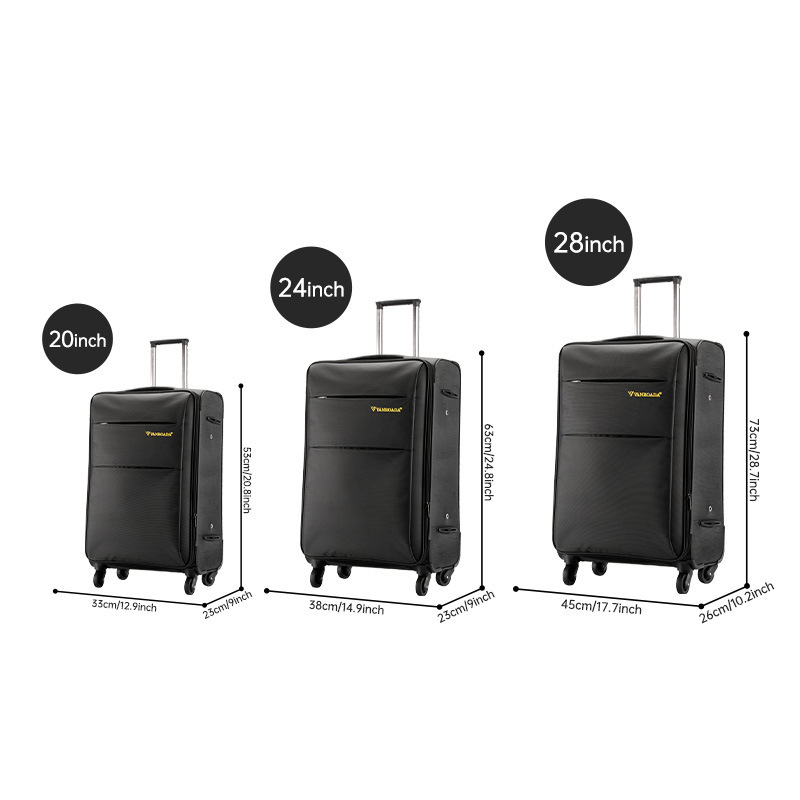 Σετ αποσκευών ταξιδιού 3 τεμαχίων με μεγάλη χωρητικότητα, ανθεκτικό ύφασμα Oxford, κλείσιμο με φερμουάρ, τροχοί περιστροφικοί, βάρος 2,5 kg, κλειδαριά με κοινό κωδικό