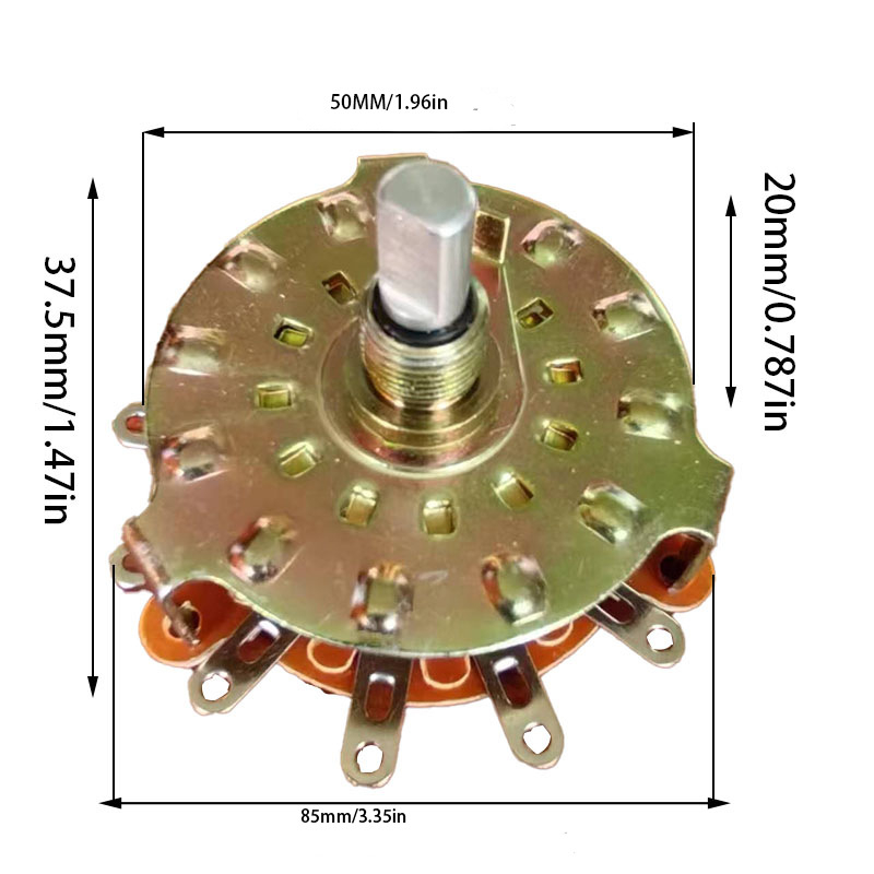 Rotacijski prekidač visoke snage 3A/5A/10A, 360° rotacija