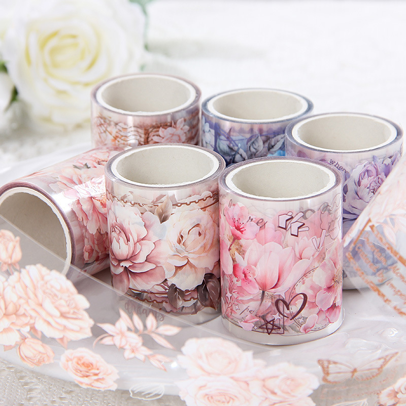 Σετ PET ταινιών για DIY ημερολόγιο με ρομαντικά φλοράλ σχέδια και διακοσμητικά τοπία (Υλικό: PET; Τεχνική: Εκτύπωση; Μάρκα: Other; IP: Μη εξουσιοδοτημένο)