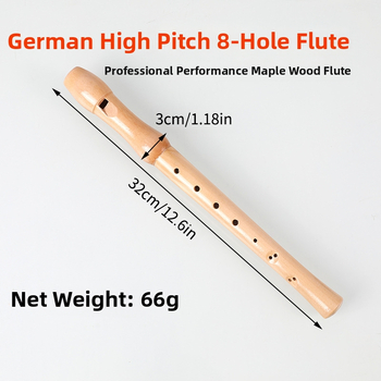 Drevený rekordér, nemecký štýl, 8 otvorov; Sea River značka; model 8 otvorov; balenie plastový sáčok; pôvod Čína; hudobný nástroj