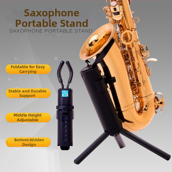 Nešiojamas sulankstomos saksofono laikiklis – plastiko ir metalo konstrukcija, modelis LD231, skirtas saksofono laikymui, su įtrauktu saugojimo krepšiu