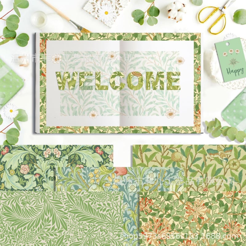 Χαρτό φόντου για DIY κολάζ με Morris μοτίβο αμπέλου (Υλικό: συνθετικά υλικά; Τέχνη: ημιχειροποίητο και ημιμηχανικό; Ιδανικό για δώρα σε πάρτι; Κατάλληλοι τύποι δώρων: ενήλικες, ζευγάρια, συνάδελφοι, παιδιά)