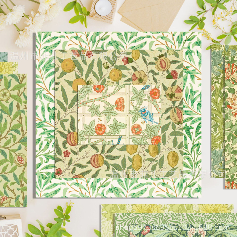 Χαρτό φόντου για DIY κολάζ με Morris μοτίβο αμπέλου (Υλικό: συνθετικά υλικά; Τέχνη: ημιχειροποίητο και ημιμηχανικό; Ιδανικό για δώρα σε πάρτι; Κατάλληλοι τύποι δώρων: ενήλικες, ζευγάρια, συνάδελφοι, παιδιά)