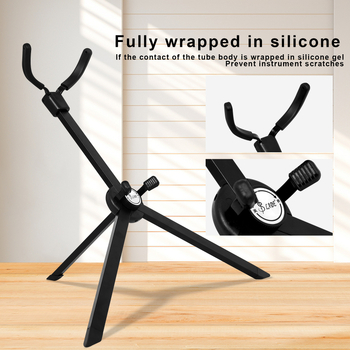Alt szaxofon állvány - fém, LD359, sík tartó, összecsukható, hordozható