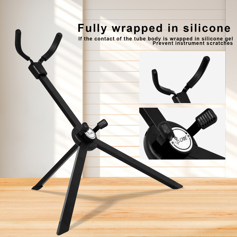 Alt szaxofon állvány - fém, LD359, sík tartó, összecsukható, hordozható