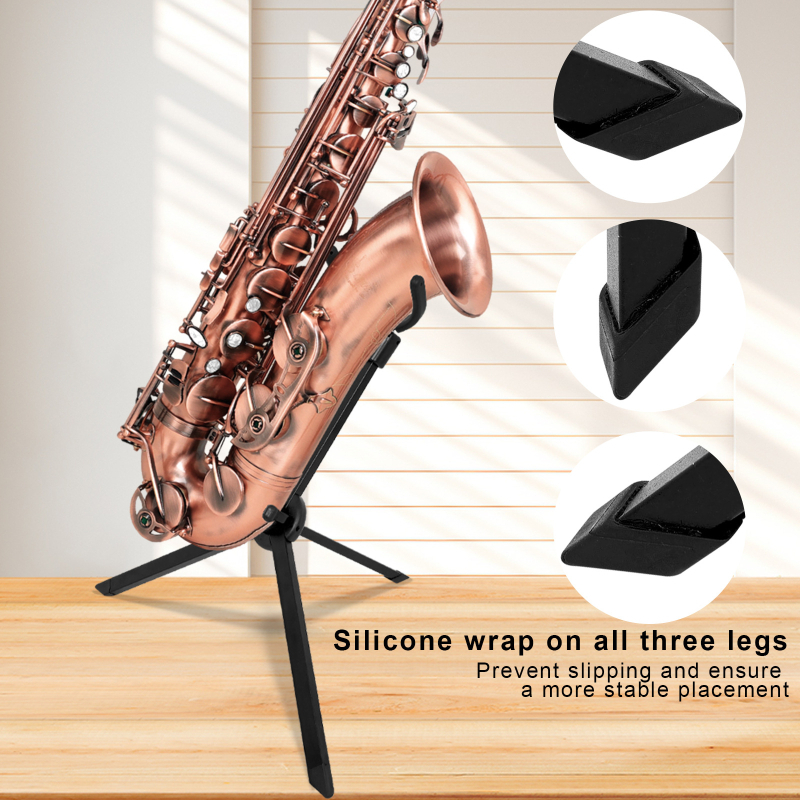 Alt szaxofon állvány - fém, LD359, sík tartó, összecsukható, hordozható