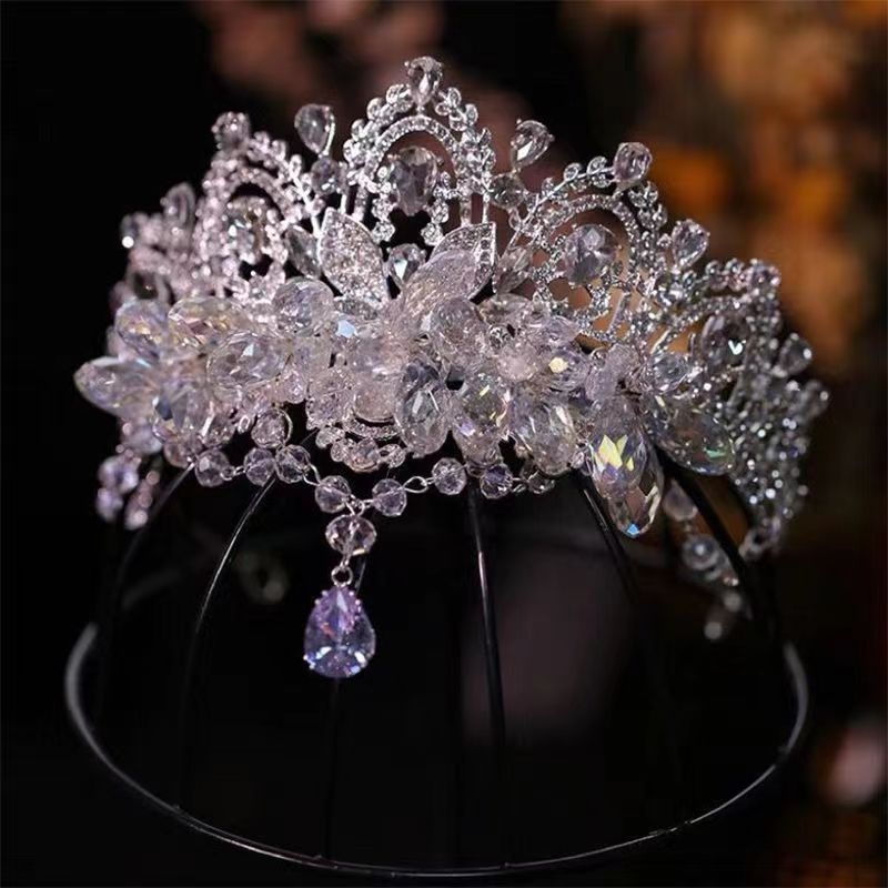 Τιάρα κεφαλής, κράμα, λευκός κρύσταλλος, ηλεκτροπλατίωση, φυσικό γυναικείο στυλ