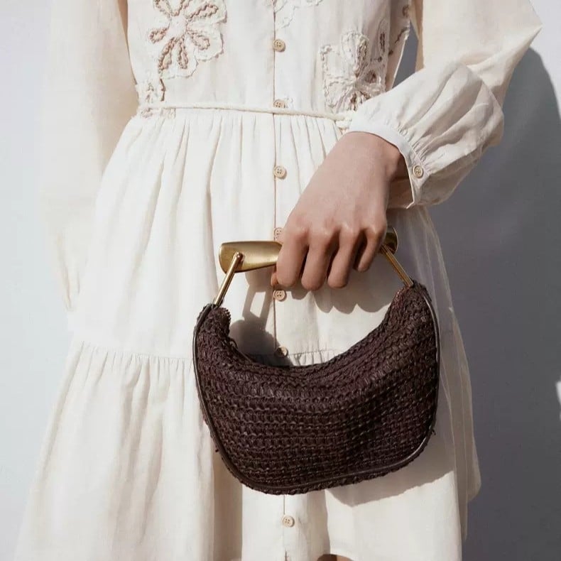 Moteriška austas crossbody rankinė, miesto minimalistinis stilius, užtrauktukas, laminuota vidinė kišenė su užtrauktuku, poliesterio pamušalas