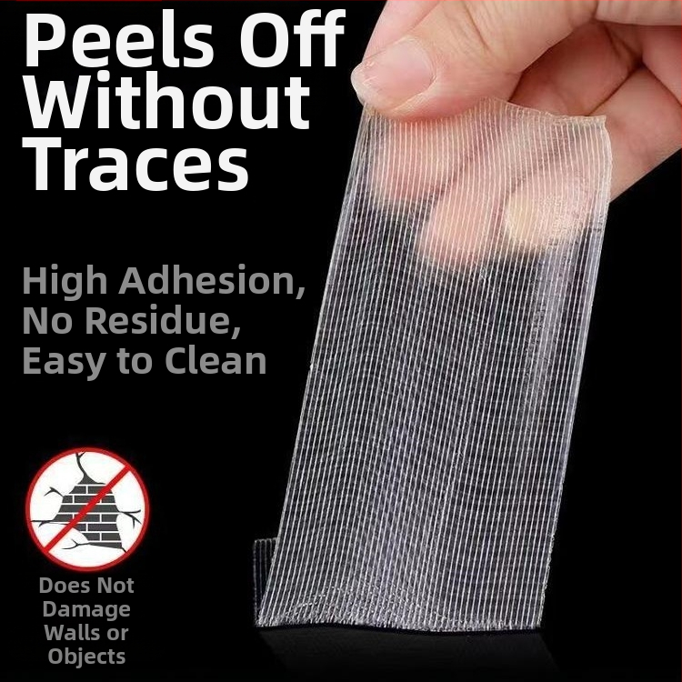 Мрежеста двустранна лента, висока лепливост, платнена основа, за монтаж на стени, без следи