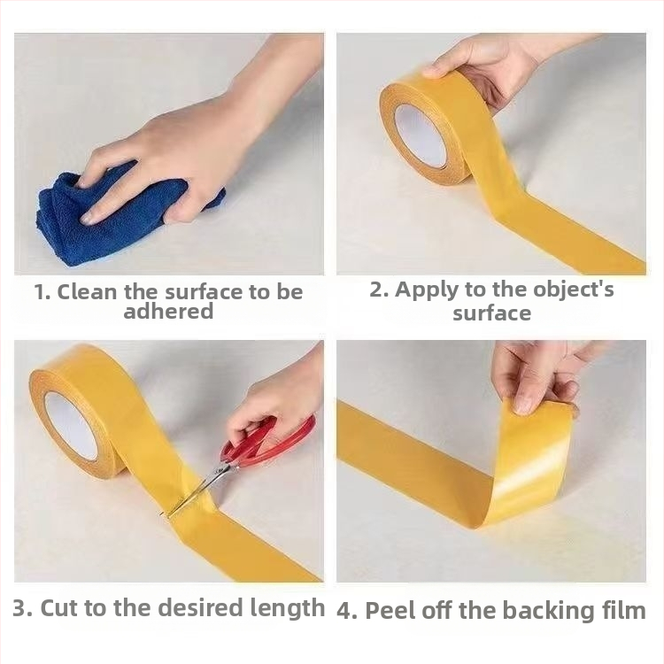 Мрежеста двустранна лента, висока лепливост, платнена основа, за монтаж на стени, без следи