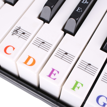 Pianino klavišų lipdukai - QT-0302; medžiaga: lipdukas; prekės ženklas: Chuan mei; skirta muzikiniams instrumentams.