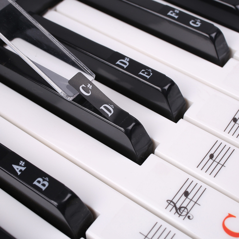Pianino klavišų lipdukai - QT-0302; medžiaga: lipdukas; prekės ženklas: Chuan mei; skirta muzikiniams instrumentams.