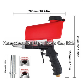 Pneumatikus homokszórópisztoly – kézben tartható, hordozható felületi homokfúvó készülék rozsdát és burrokat távolít el