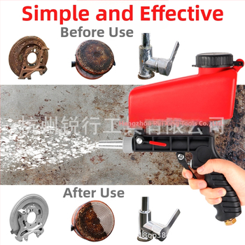 Pneumatikus homokszórópisztoly – kézben tartható, hordozható felületi homokfúvó készülék rozsdát és burrokat távolít el