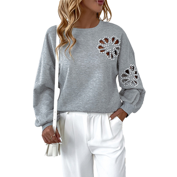 Hollow knit top su apvaliu kaklu, ilgomis rankovėmis, laisvas kasdieninis stilius, poliesterio-spandekso mišinys (90–95% poliesterio, <30% spandex), japonų-korejiečių kasdienis stilius, ruduo 2024