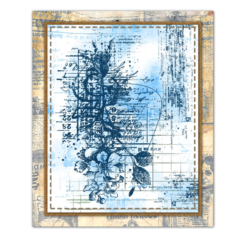 Prozirna silikonska pečat za ukrašavanje bilježnice, retro cvjetni uzorak, Yi Xuan, materijal: silikon.